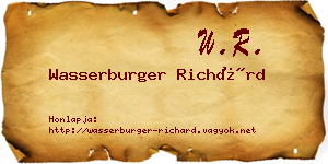 Wasserburger Richárd névjegykártya