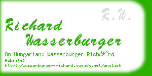 richard wasserburger business card